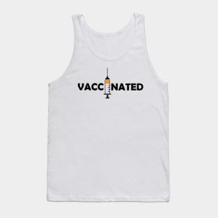 Vaccinated with Syringe - Immunization Pro-Vaccine - Black Lettering Tank Top